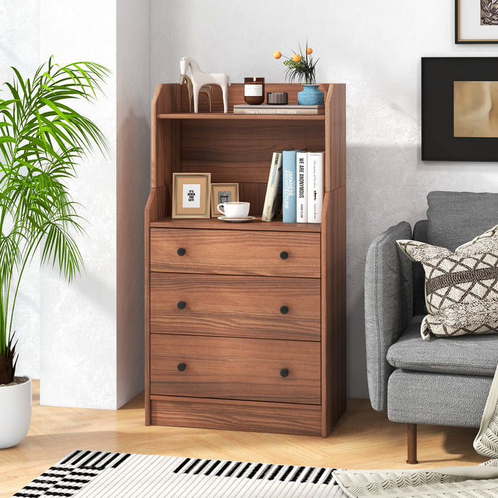 Modern Storage Dresser with Anti-toppling Device-Walnut