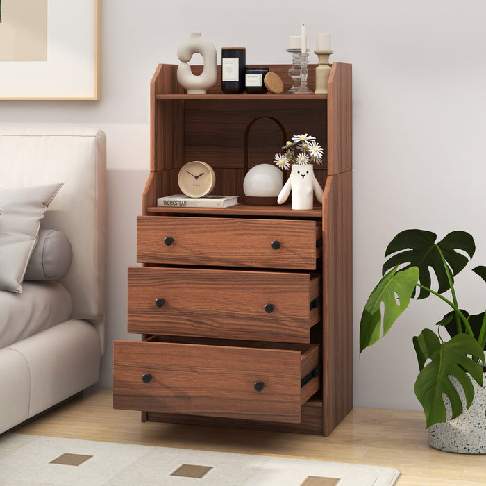 Modern Storage Dresser with Anti-toppling Device-Walnut