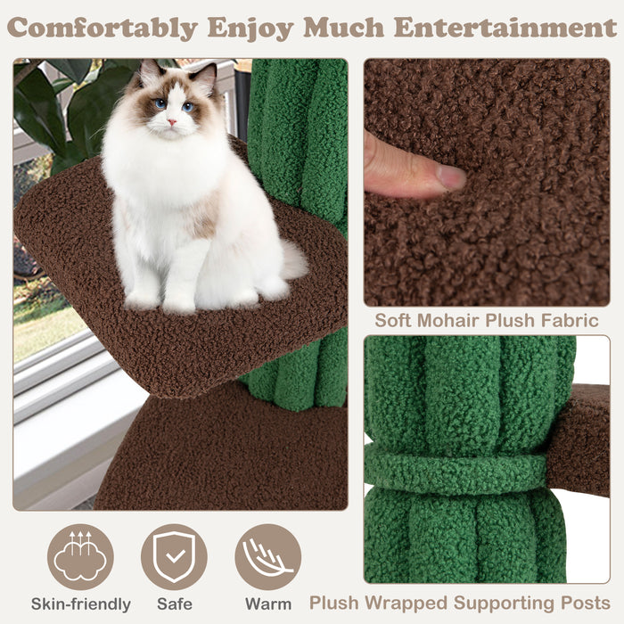 Multi-level Cat Tree with Condo andand Anti-tipping Device-Green