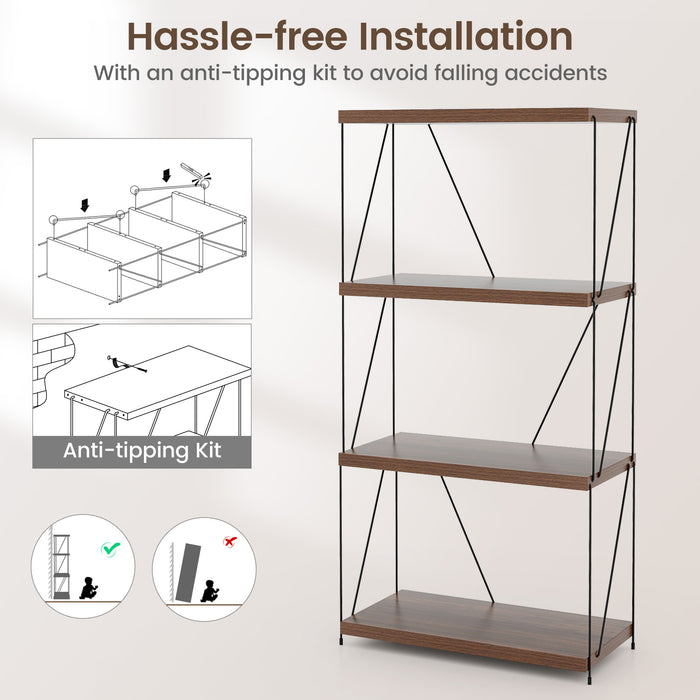 2/3/4/5-Tier Multipurpose Display Rack with Metal Frame-4-Tier