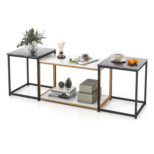 Nesting Coffee Table Set of 3-Black