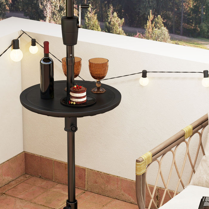 20 Inches Outdoor Adjustable Umbrella Table with 1.5 Inches Umbrella Hole