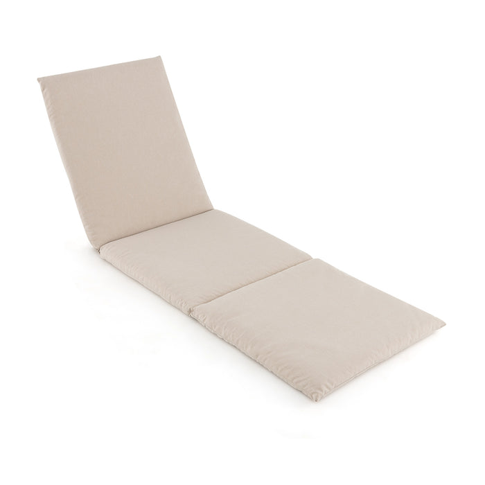 Outdoor Chaise Lounge Cushion Patio Furniture Folding Pad with Fixing Straps-Beige