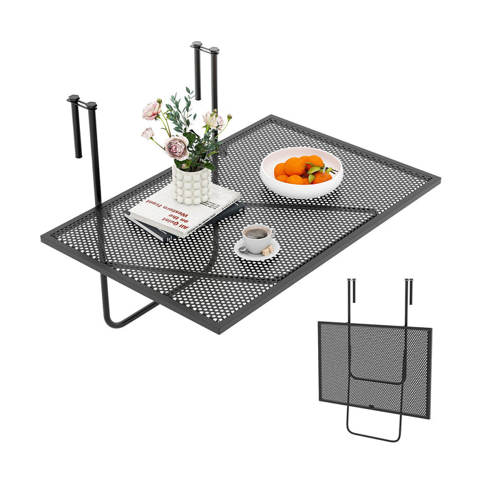 Outdoor Folding Hanging Table with Metal Frame-Black