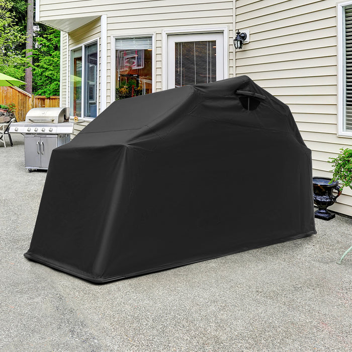 Outdoor Motorcycle Shelter Waterproof Motorbike Storage Tent with Cover-Black