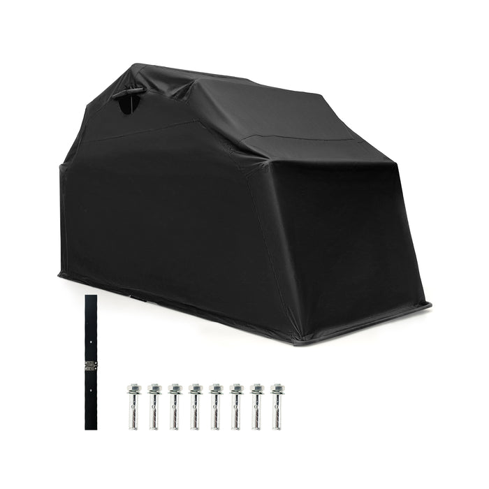 Outdoor Motorcycle Shelter Waterproof Motorbike Storage Tent with Cover-Black