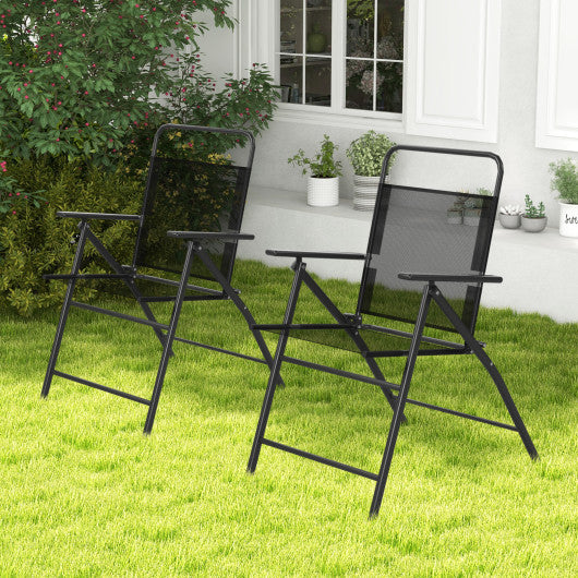 6 Pieces Outdoor Patio Chairs with Rustproof Metal Frame