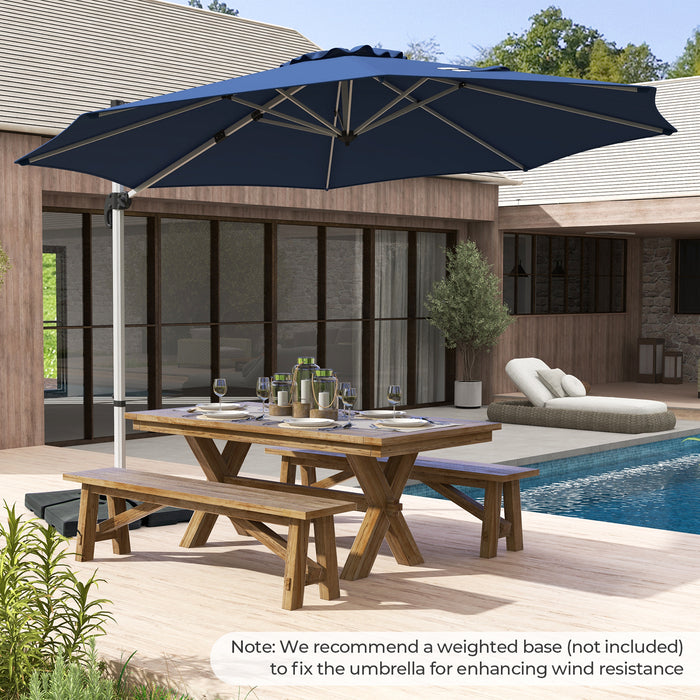 11 FT Outdoor Patio Umbrella with 360Â° Rotation and Adjustable Tilt-Navy