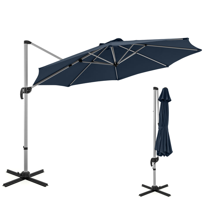 11 FT Outdoor Patio Umbrella with 360Â° Rotation and Adjustable Tilt-Navy