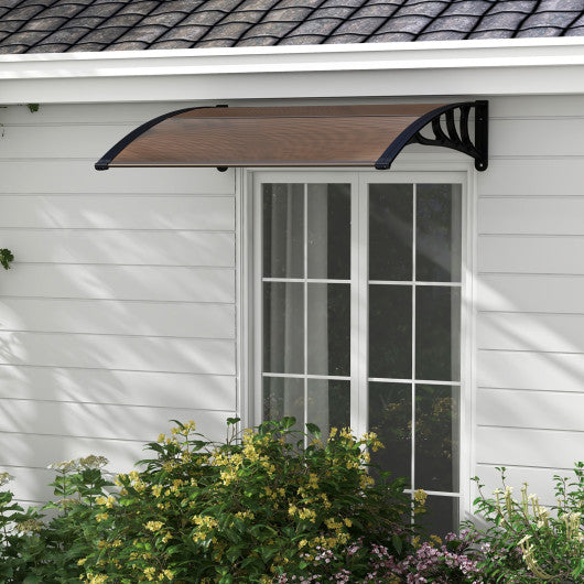 Outdoor Front Door Patio Overhang Awning for Sunlight Rain Snow Wind Protection-48 x 40 Inch