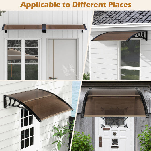 Outdoor Front Door Patio Overhang Awning for Sunlight Rain Snow Wind Protection-48 x 40 Inch