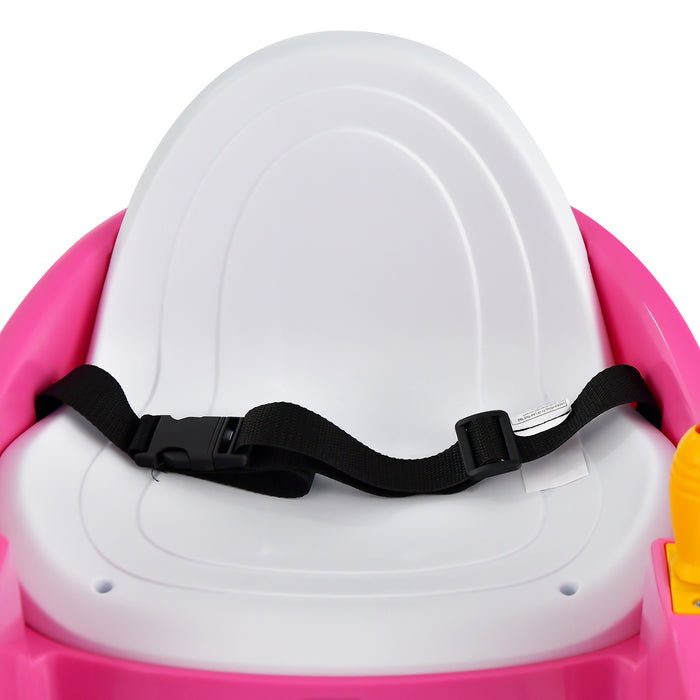 12V Electric Kids Ride On Bumper Car with Flashing Lights for Toddlers-Pink