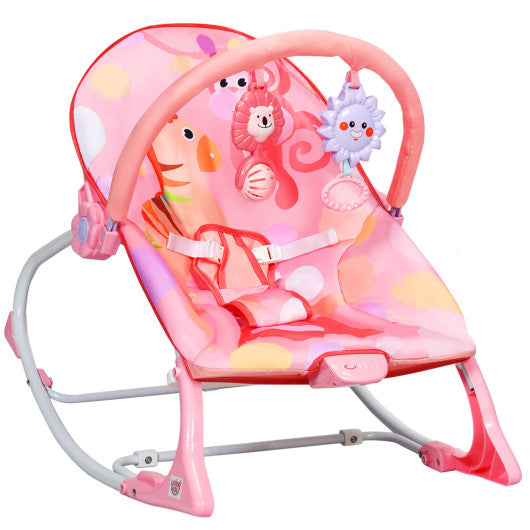 Adjustable Toddler Swing Bouncer & Rocker-Pink