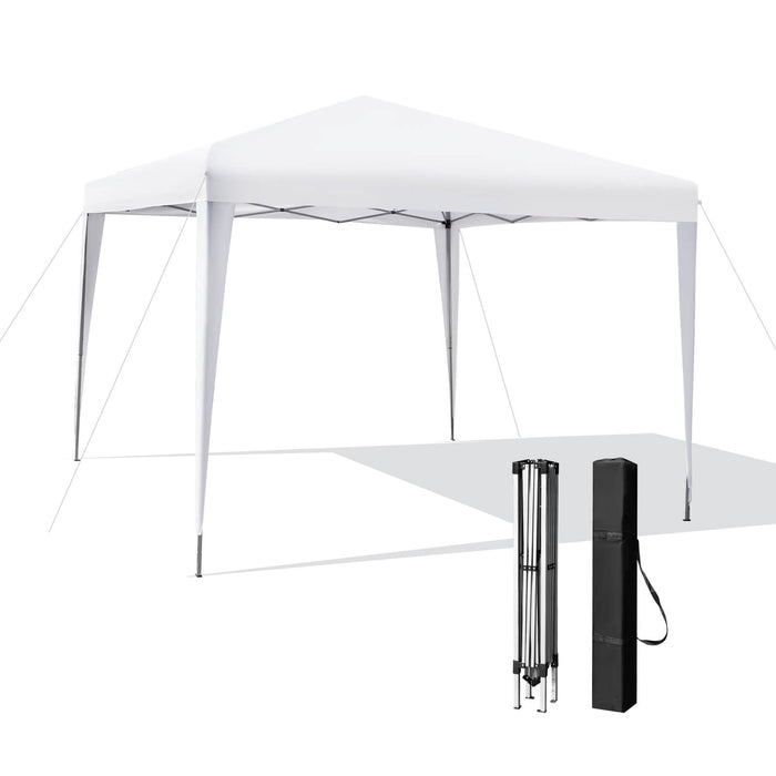 10 x 10 Feet Outdoor Pop-up Patio Canopy for  Beach and Camp-White