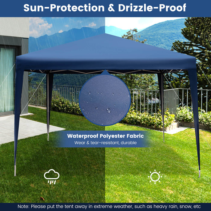 10 x 10 Feet Outdoor Pop-up Patio Canopy for  Beach and Camp-Blue