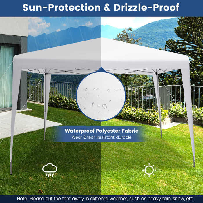 10 x 10 Feet Outdoor Pop-up Patio Canopy for  Beach and Camp-White