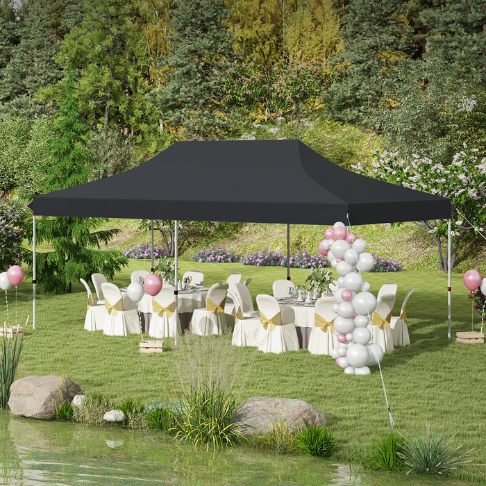 10 x 20 FT Pop-up Canopy Tent with Carrying Bag-Black