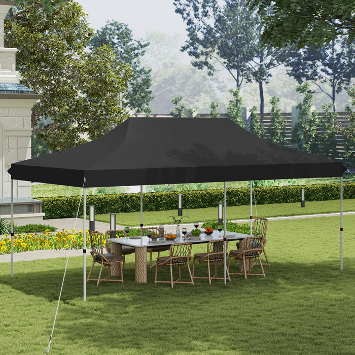 10 x 20 FT Pop-up Canopy Tent with Carrying Bag-Black