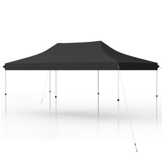 10 x 20 FT Pop-up Canopy Tent with Carrying Bag-Black