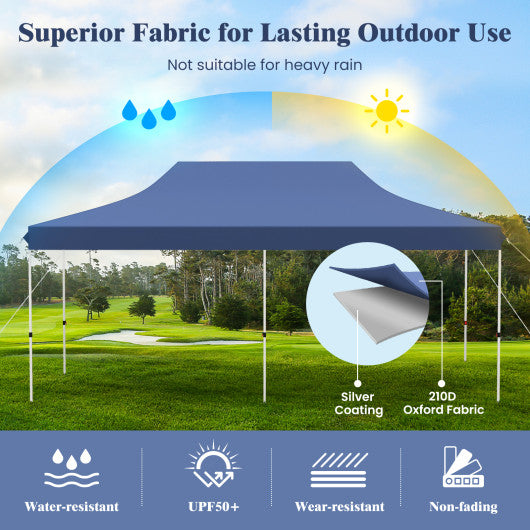 10 x 20 FT Pop-up Canopy Tent with Carrying Bag-Blue