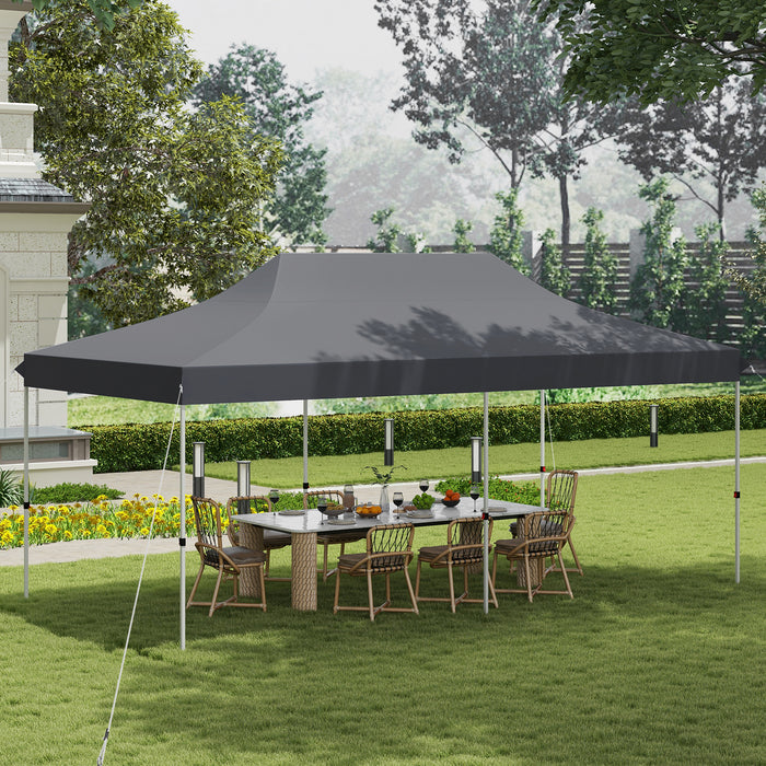 10 x 20 FT Pop-up Canopy Tent with Carrying Bag-Gray