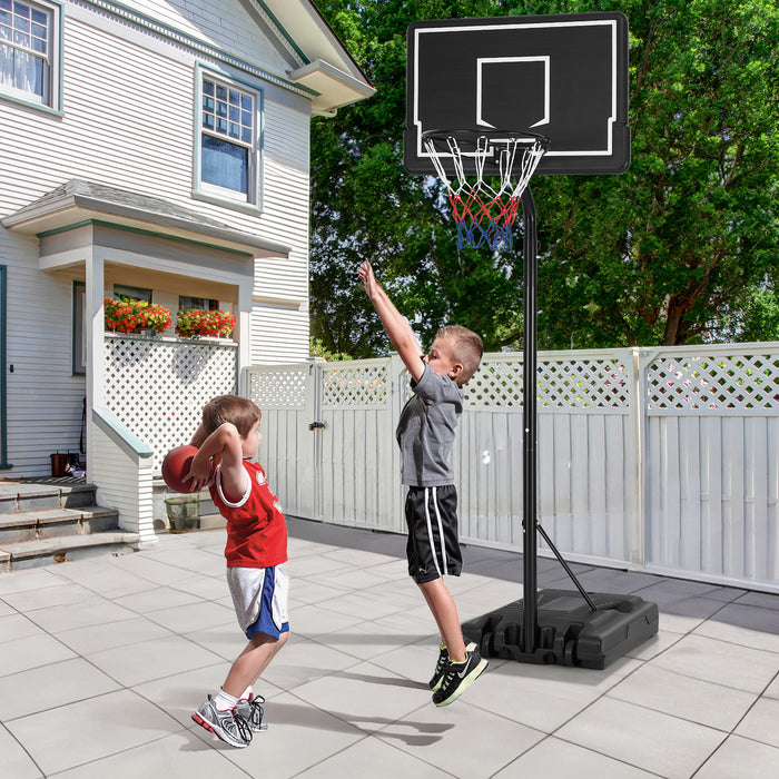 Portable Outdoor Basketball Hoop 6.9-8.5 FT Adjustable with Fillable Base Shatterproof PC Backboard