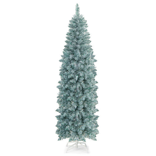 5/6/7 FT Pre-lit Artificial Christmas Tree with Multi-color LED Lights-6 ft