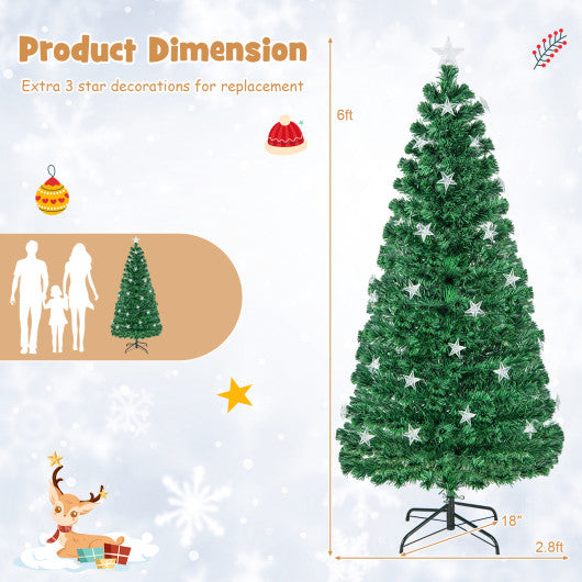 Prelit Fiber Optic Christmas Tree with Warm White Lights-6 ft