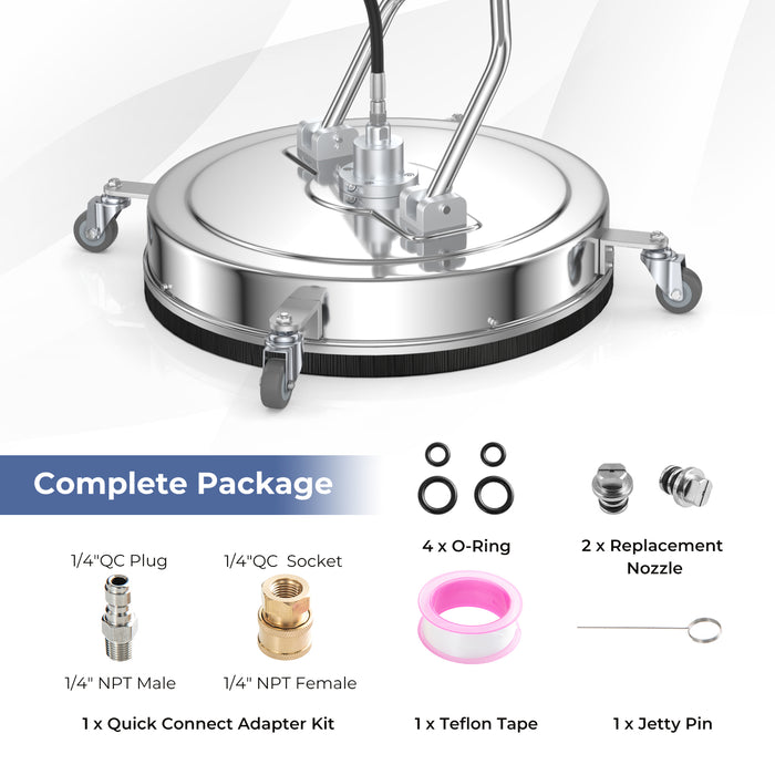 Pressure Washer Surface Cleaner Power Cleaner Attachment with Casters