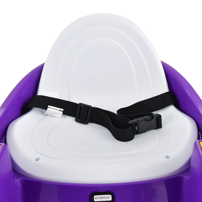 12V Electric Kids Ride On Bumper Car with Flashing Lights for Toddlers-Purple