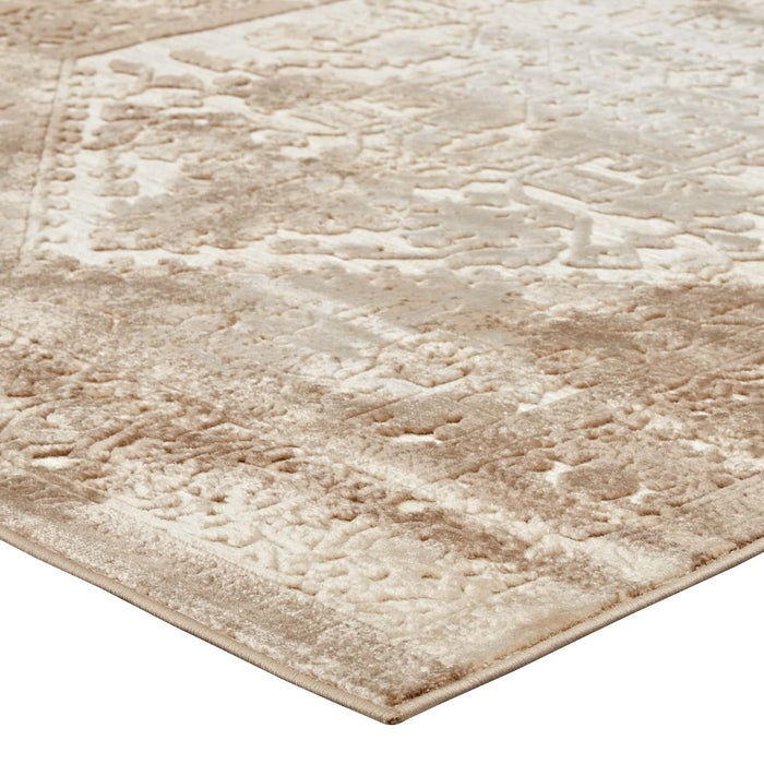 Rosina Distressed Vintage Medallion 5x8 Area Rug