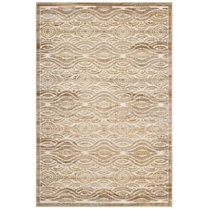 Kennocha Rustic Vintage Abstract Waves 5x8 Area Rug