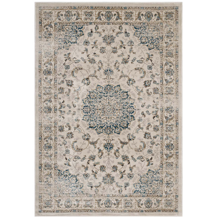 Atara Distressed Vintage Medallion 5x8 Area Rug