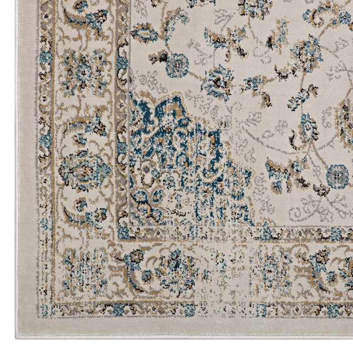 Atara Distressed Vintage Medallion 5x8 Area Rug