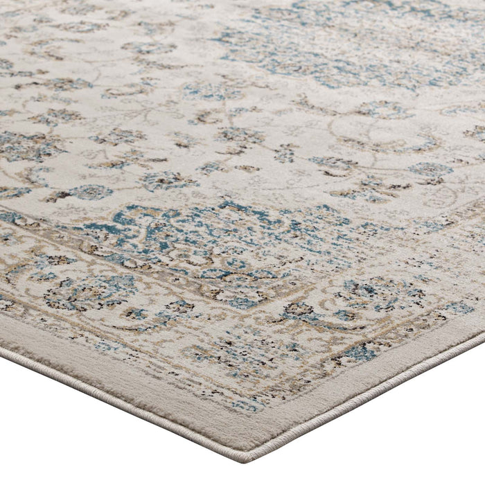 Atara Distressed Vintage Medallion 5x8 Area Rug