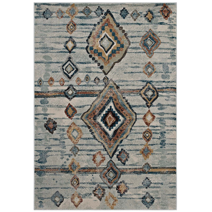 Jenica Distressed Moroccan Tribal Abstract Diamond 5x8 Area Rug