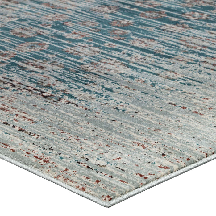 Hesper  Distressed Contemporary Floral Lattice 8x10 Area Rug