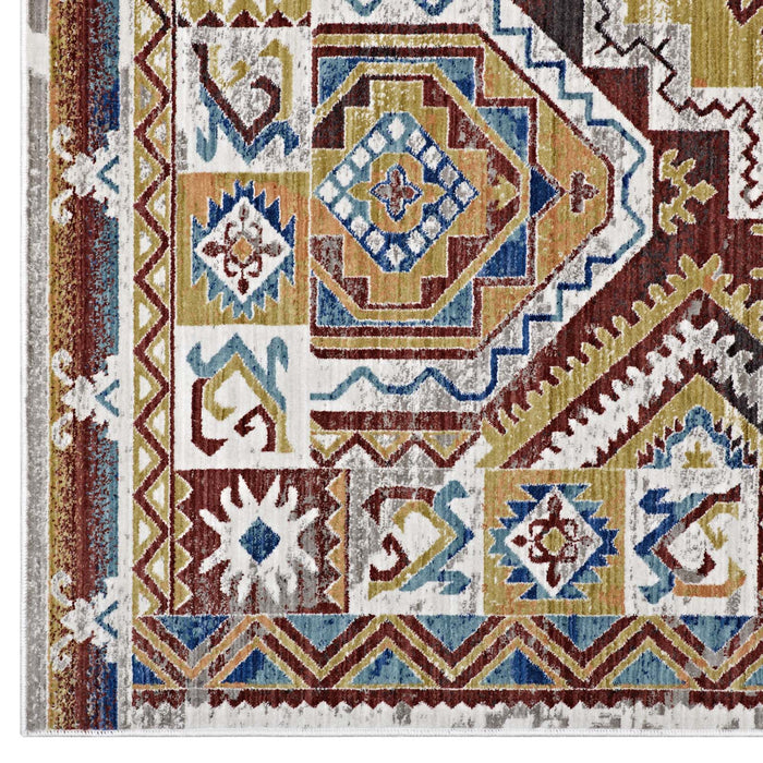 Florita Distressed Southwestern Aztec 5x8 Area Rug