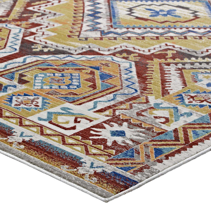 Florita Distressed Southwestern Aztec 8x10 Area Rug