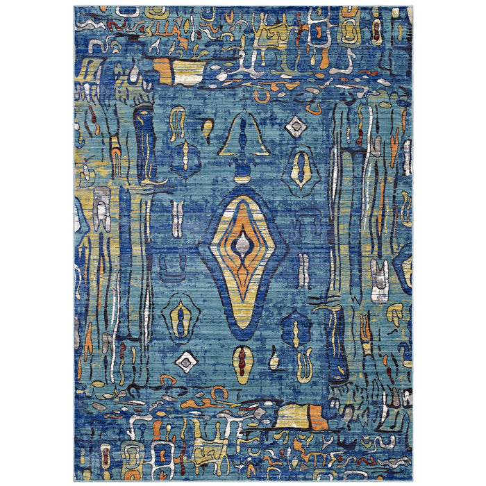 Yaretzi Distressed Southwestern Aztec 5x8 Area Rug