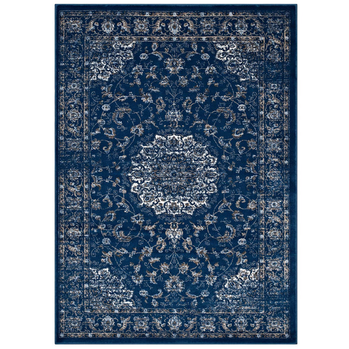 Lilja Distressed Vintage Medallion 5x8 Area Rug