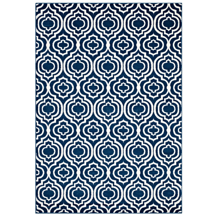 Frame Transitional Moroccan Trellis 5x8 Area Rug