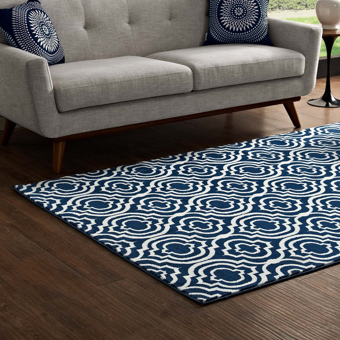 Frame Transitional Moroccan Trellis 8x10 Area Rug