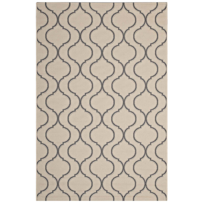 Linza Wave Abstract Trellis 5x8 Indoor and Outdoor Area Rug