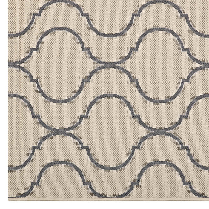 Linza Wave Abstract Trellis 8x10 Indoor and Outdoor Area Rug