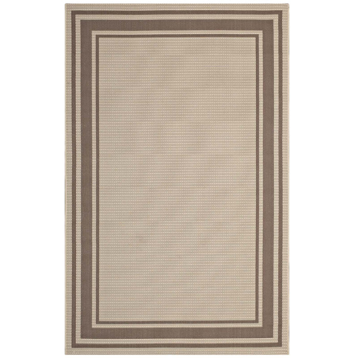 Rim Solid Border 5x8 Indoor and Outdoor Area Rug