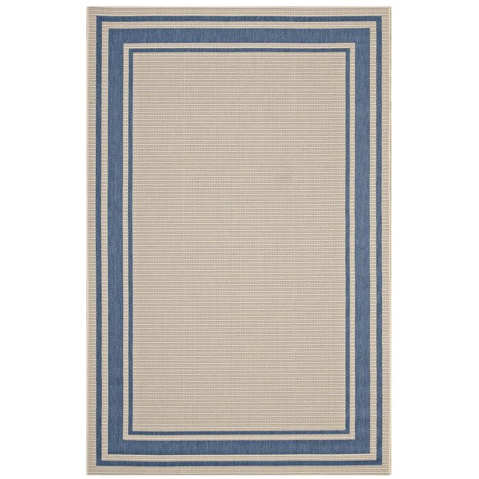 Rim Solid Border 5x8 Indoor and Outdoor Area Rug