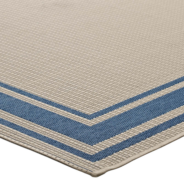 Rim Solid Border 5x8 Indoor and Outdoor Area Rug