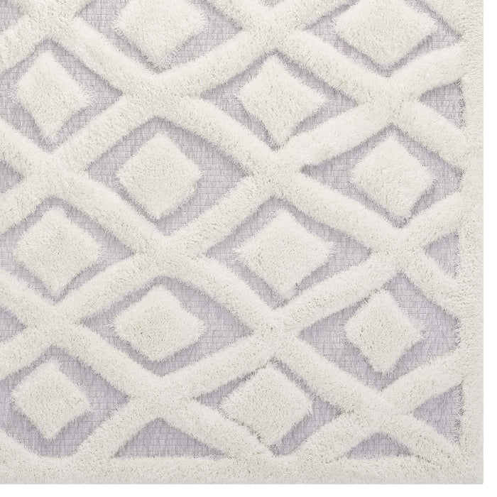 Whimsical Morsel Abstract Diamond Lattice 5x8 Shag Area Rug