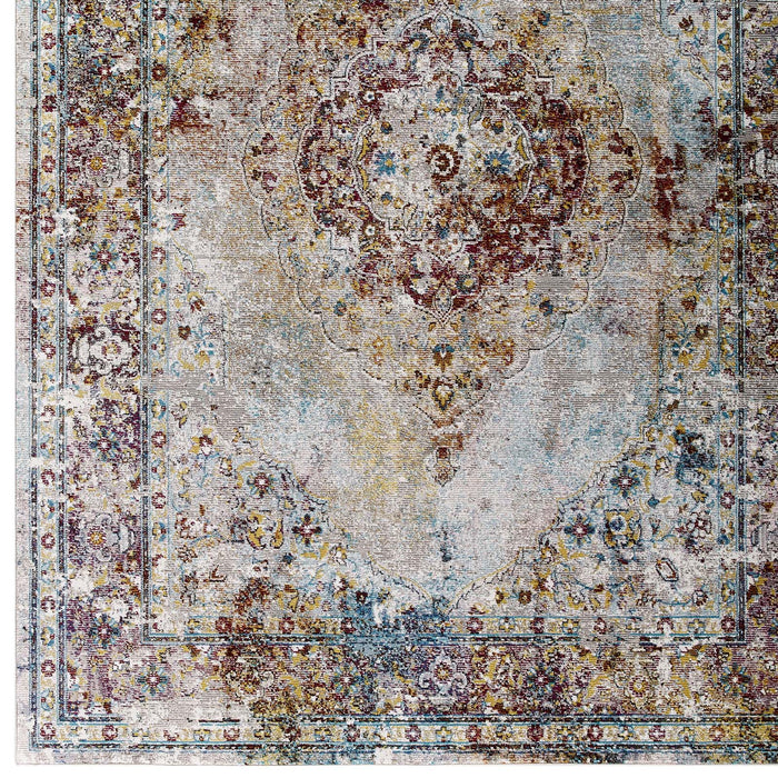 Success Merritt Transitional Distressed Floral Vintage Medallion 5x8 Area Rug